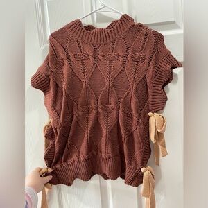 Side tie sweater